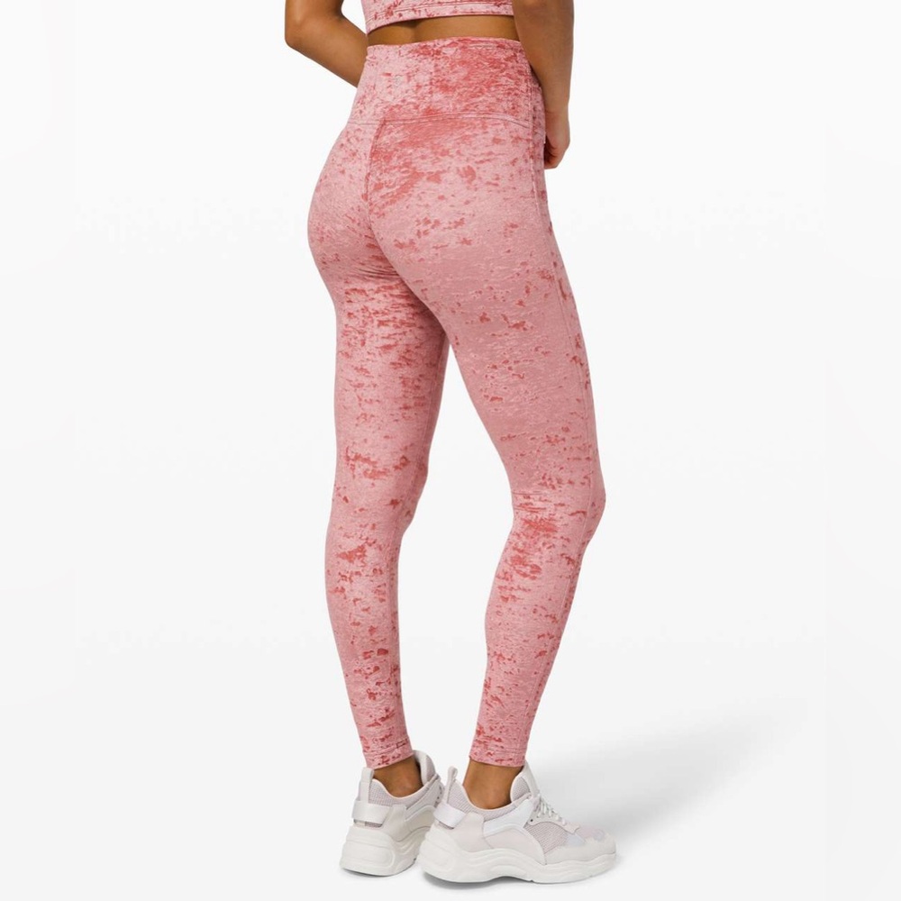 Lululemon Wunder Lounge High-Rise Tight 28" *Crushed Velvet Soft Cranberry pink